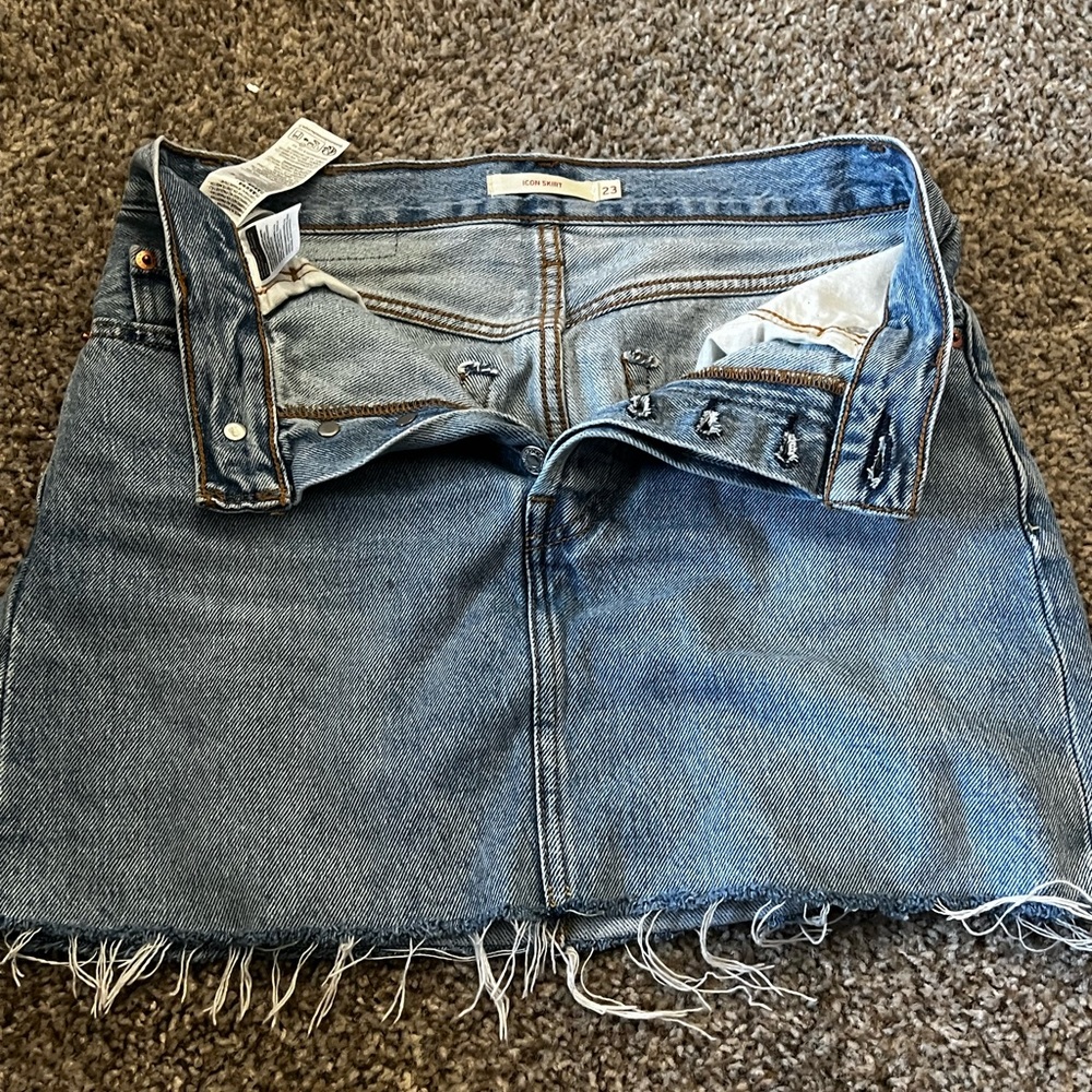 Levi's Blue Denim Midi Skirt